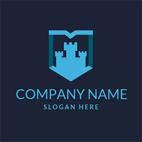 Logótipo Segurança Abstract Rampart and Shield logo design