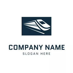 Train Logo Abstract Rectangle and Train logo design