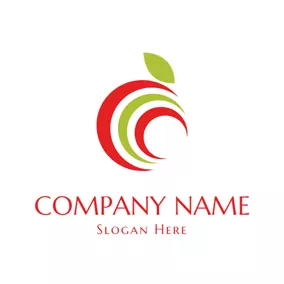 Italian Restaurant Logo Abstract Red and Green Apple logo design
