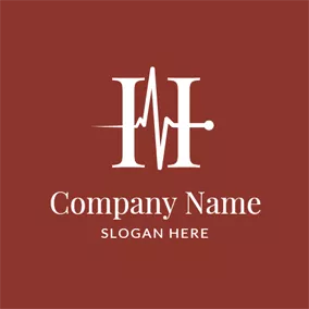 Pillar Logo Abstract Red and White Letter H logo design