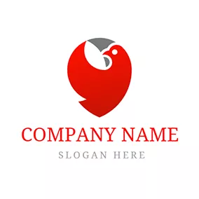 Dove Logo Abstract Red Dove Icon logo design