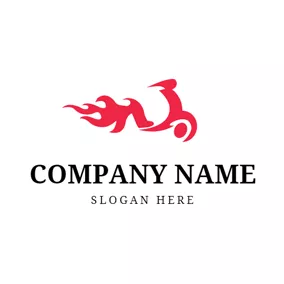 Scooter Logo Abstract Red Flame logo design