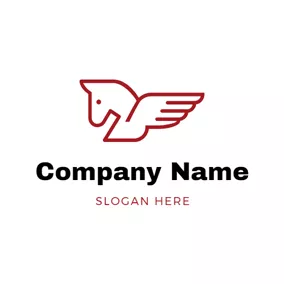 Pegasus Logo Abstract Red Pegasus Icon logo design