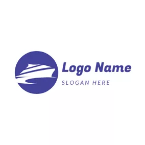 Ship Logo Abstract Riverway and Steamship logo design