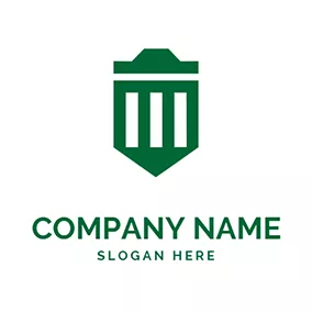 Trash Logo Abstract Shield and Trash Bin logo design