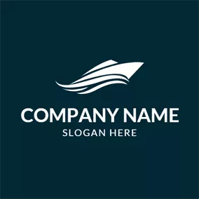 Ocean Logo Abstract Ship and Water logo design