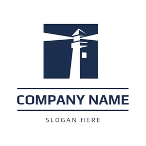 Beacon Logo Abstract Silhouette and Lighthouse logo design