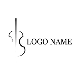 Cello Logo Abstract Simple Cello Outline logo design