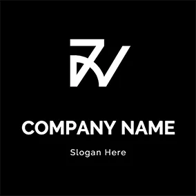 Rのロゴ Abstract Simple R V Design logo design