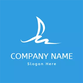 Transportation Logo Abstract Sketching and Wave logo design