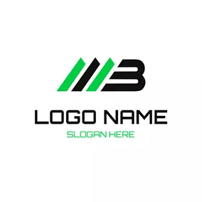 Mb Logo Abstract Stripe and M B logo design