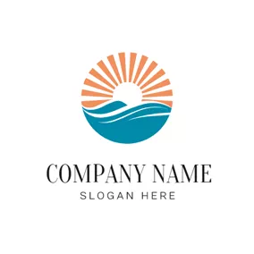 Abstract Logo Abstract Sun and Blue Stream logo design