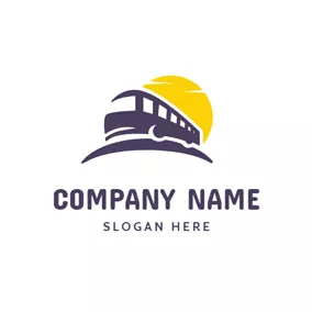 Transportation Logo Abstract Sun and Bus logo design