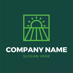 Agriculture Logo Abstract Sun and Meadow logo design