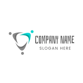 Non-profit Logo Abstract Triangle and Family logo design