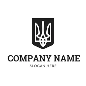 Dreizack Logo Abstract Trident and Badge logo design