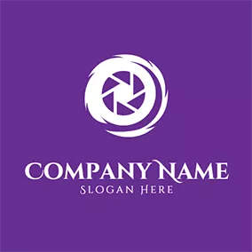 Zoom Logo Abstract Twirl and Camera Lens logo design