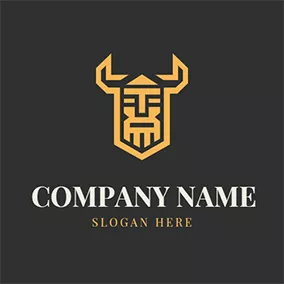 Viking Logo Abstract Viking and Horn logo design