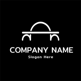 Brücke Logo Abstract White and Black Bridge logo design