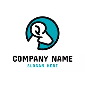 Lamb Logo Abstract White and Blue Ram logo design