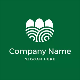 Bird Nest Logo Abstract White Egg and Bird Nest logo design
