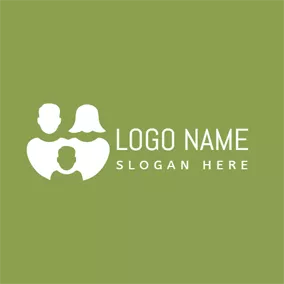 Non-profit Logo Abstract White Family logo design