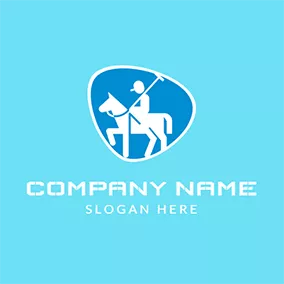 Polo Logo Abstract White Horse and Sportsman logo design