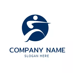 Karate Logo Abstract White Karate Sportsman logo design