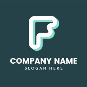 abstract white letter f