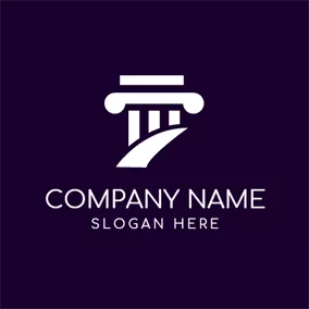 Attorney & Law Logo Abstract White Marble Pillar logo design