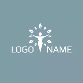 Abstract Logo Abstract White Woman and Tree logo design