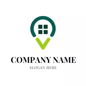 Standort Logo Abstract Window and Location Icon logo design