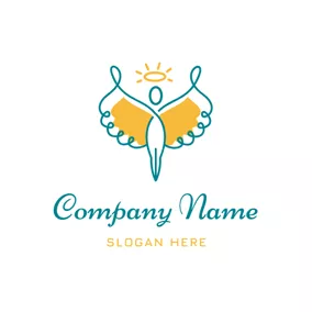 Angel Logo Abstract Wing and Angel Icon logo design