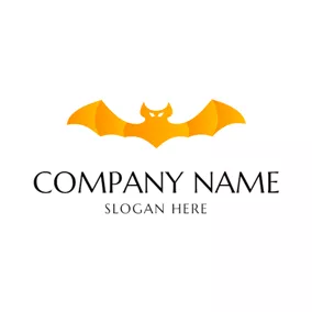 Yellow Logo Abstract Yellow Bat Icon logo design