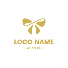 Emblem Logo Abstract Yellow Bowknot logo design