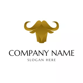 Buffalo Logo Abstract Yellow Buffalo Head logo design
