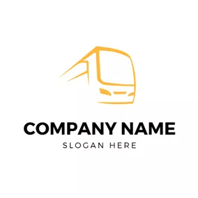 Transportation Logo Abstract Yellow Bus Icon logo design