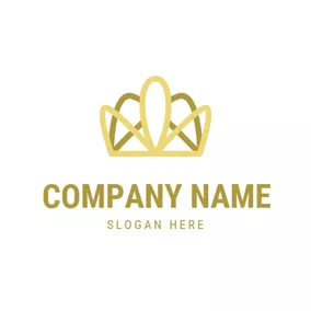 Gold Logo Abstract Yellow Crown logo design