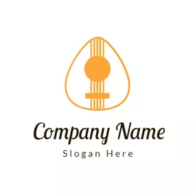 Music Logo Abstract Yellow Guitar logo design