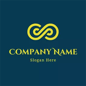 Unendlich Logo Abstract Yellow Infinity Icon logo design
