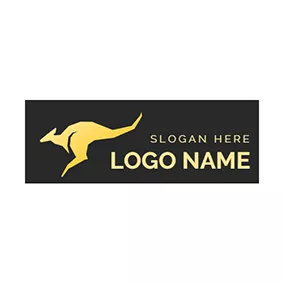 Kangaroo Logo Abstract Yellow Kangaroo Icon logo design