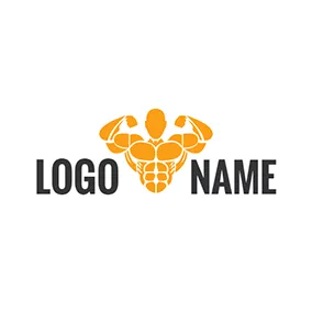 Male Logo Abstract Yellow Muscle Men logo design