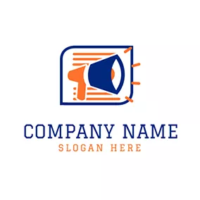 Business & Consulting Logo Abstract Yellow Newspaper and Loudspeaker logo design