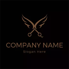 Sketch Logo Abstract Yellow Scissor Icon logo design