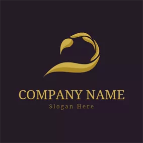 蠍子Logo Abstract Yellow Scorpion Tail logo design