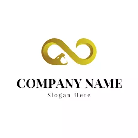 Animal & Pet Logo Abstract Yellow Snake logo design