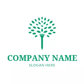 Emblem Logo Abundant Leaf and Tree Trunk logo design