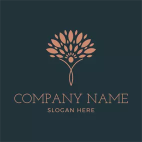 Emblem Logo Abundant Leaf and Tree logo design