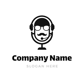 Actor Logo Actor Earphone and Microphone logo design