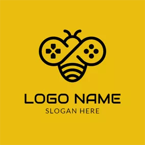 Gaming - Adorable Bee & Special Gamepad logo design